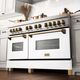 ZLINE Autograph Edition 60" Stainless Steel Pro Style Dual Fuel Range with White Matte Door and Polished Gold Accents-1