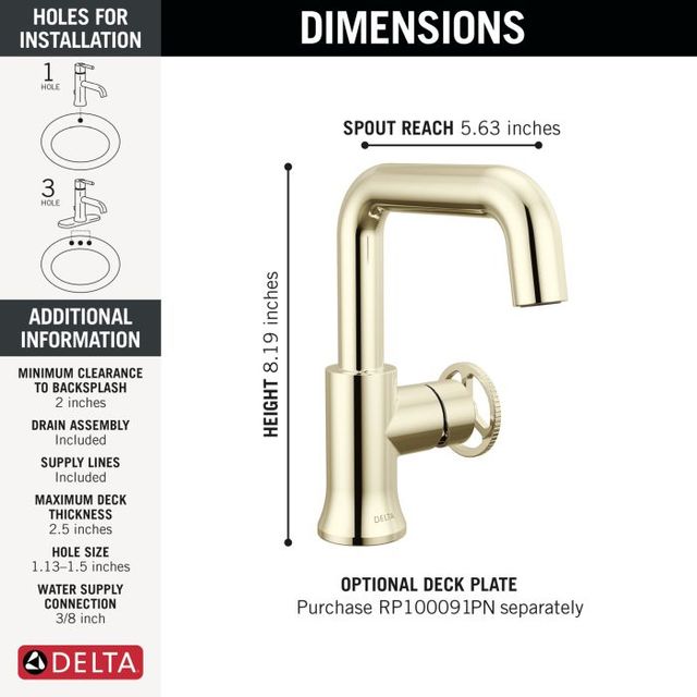 Delta Trinsic® Polished Nickel Single Handle Wheel Bathroom Faucet-3