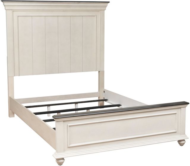 Powell® Carrington Antique White/Brown Queen Panel Bed-0