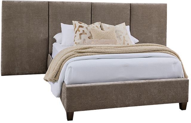 Artisan & Post by Vaughan-Bassett Joinery Brindle Gray/Washed White Oak Queen Upholstered Wall Panel Bed-0