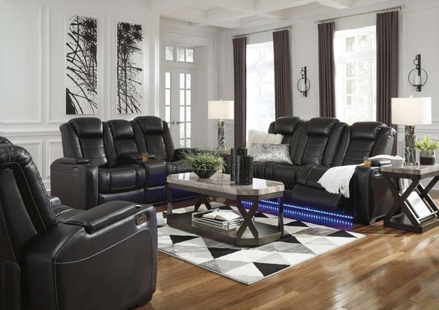 Signature Design by Ashley® Party Time 2-Piece Midnight Reclining Living Room Set-3