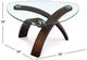 Table à cocktail en forme de demi-cercle avec plateau de verre et socle noisette de Magnussen Home® Allure-2