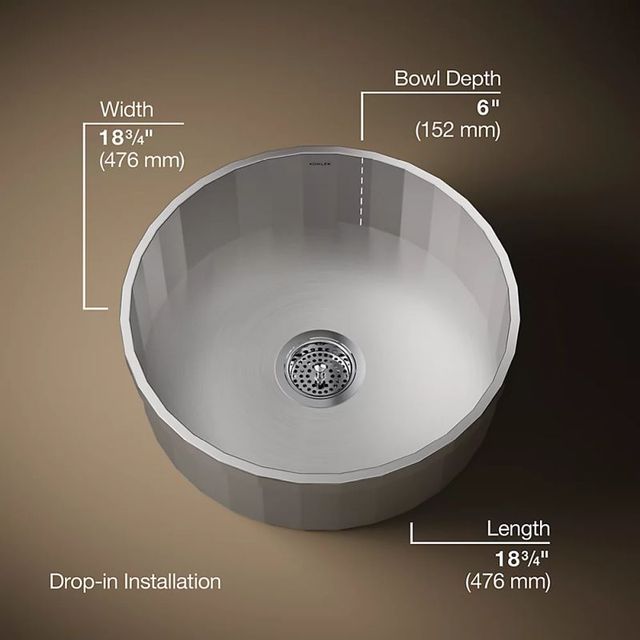 KOHLER® Brinx® Stainless Steel 19" Top-Mount Single-Bowl Bar Sink-2