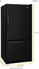 Whirlpool® 30" 18.7 Cu. Ft. Black Bottom Freezer Refrigerator with SpillGuard™ Glass Shelves-2