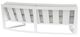 Sunset West Newport Satin White Aluminum Curved Armless Outdoor Loveseat with Cast Silver Cushion-2