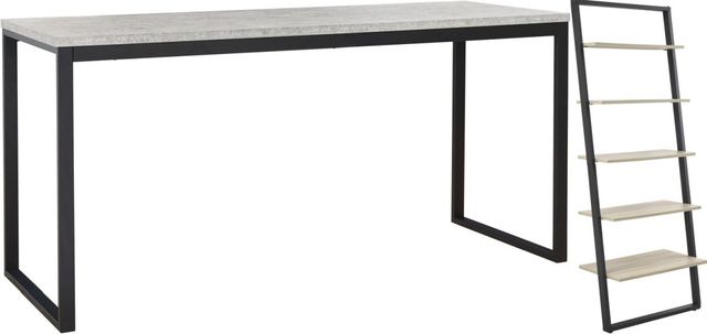Signature Design by Ashley® Waylowe 2-Piece Black/Natural Home Office Desk Set-0