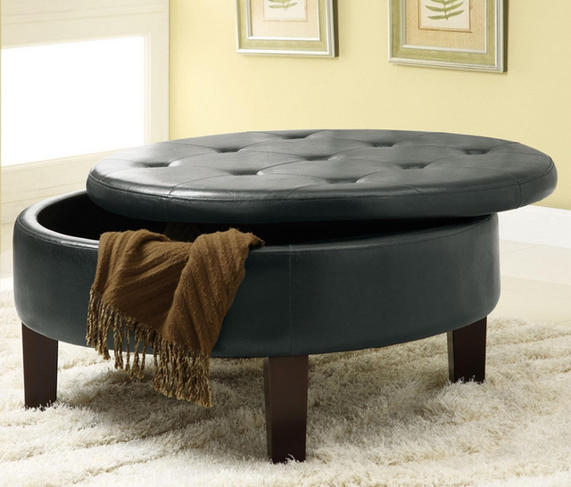 Coaster® Reginald Dark Brown Storage Ottoman-1