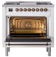 Ilve® Nostalgie II Noblesse 36'' Custom RAL Color Pro Style Dual Fuel Range with Burnished Trim-1