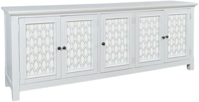 Jofran Inc. Isabella White 86" Mirrored Accent Cabinet-0