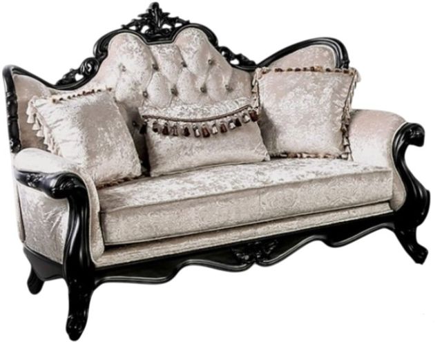 Furniture of America® Acapulco Black/Off-White Loveseat-0