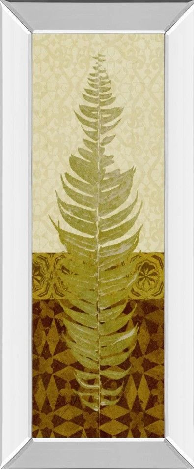 Classy Art Tropical Frond II by Alonzo Saunders Mirror Framed Wall Art-0