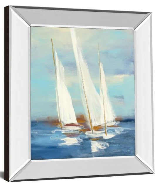 Classy Art Summer Regatta III by Julia Purinton Mirror Framed Wall Art-0