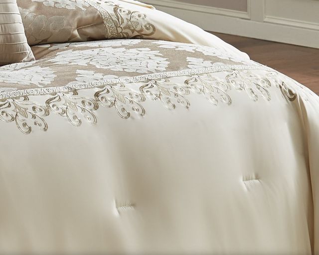 Hallmart Collectibles New Haven Beige 9-Piece Queen Comforter Set-1