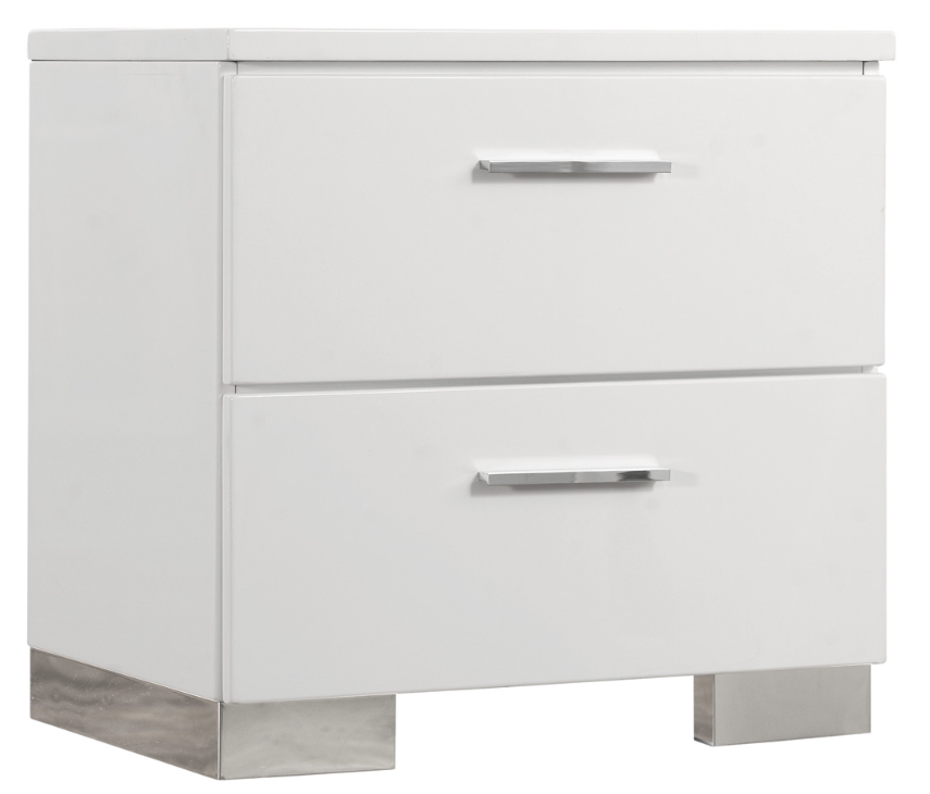 Glossy white nightstand discount