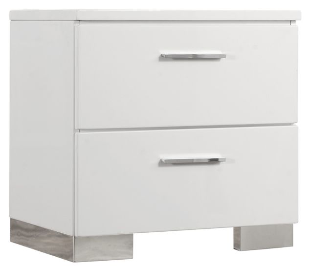 Coaster® Felicity Glossy White Nightstand-0