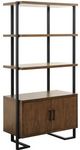 Mazin Furniture Sedley Walnut/Rustic Black Bookcase-1