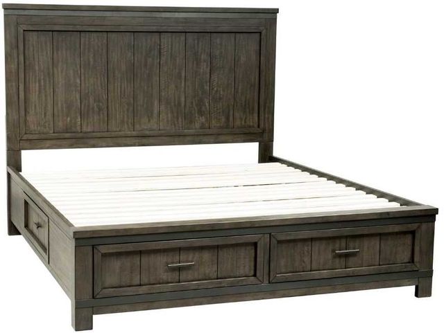 Liberty Furniture Thornwood Hills 3-Piece Rock Beaten Brown King 2-Sided Storage Bedroom Set-2