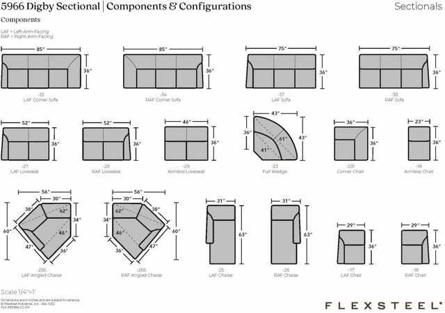 Flexsteel® Digby 2-Piece Silver Driftwood Small Spaced Sectional-3