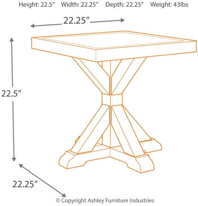 Signature Design by Ashley® Beachcroft Beige Outdoor Square End Table-2
