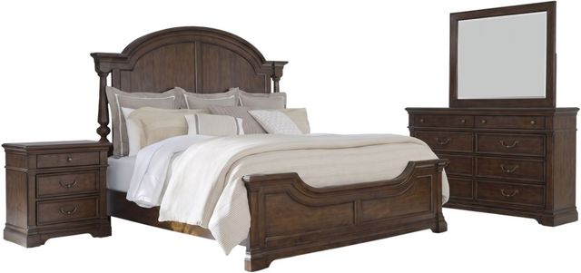 Liberty Furniture Arden Road 4-Piece Satin Cherry California King Poster Bedroom Set-0