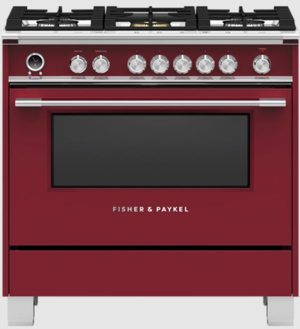 Fisher & Paykel Classic Series 9 36" Red Pro Style Dual Fuel Range-0