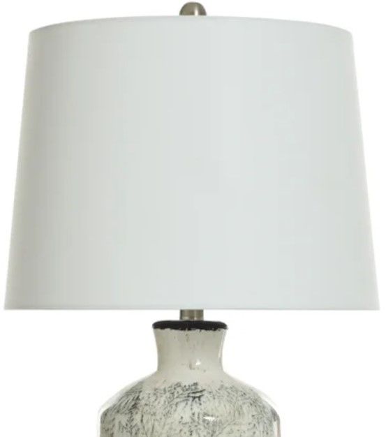 StyleCraft Ivory Pine/White Table Lamp-1