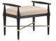 Currey & Company Perrin Natural Ebonized Taupe/Silver Granello Ottoman-0