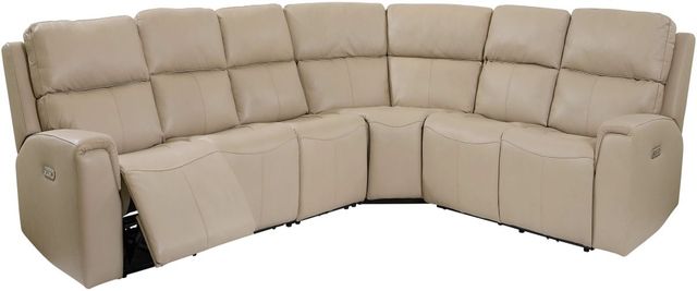 Flexsteel® Jarvis Parchment Power Reclining Sectional with Power Headrests-1