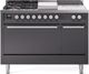 Ilve® Professional Plus II 48" Graphite Matte Pro Style Dual Fuel Range-0