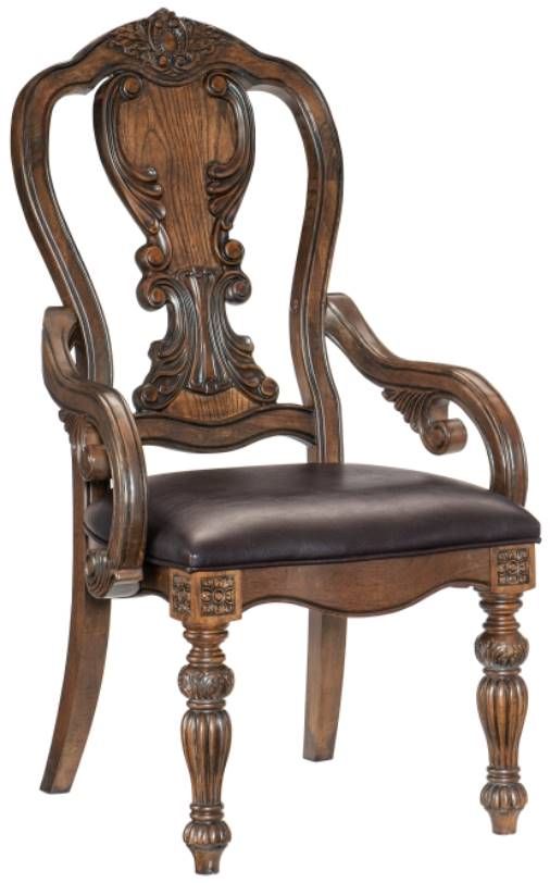 Homelegance® Bergen Dark Oak Dining Arm Chair-0