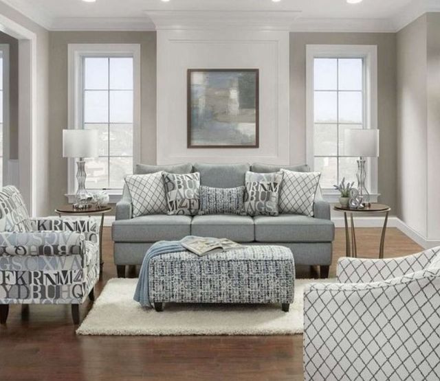 Fusion Furniture Muse Blue/White Accent Chair-1