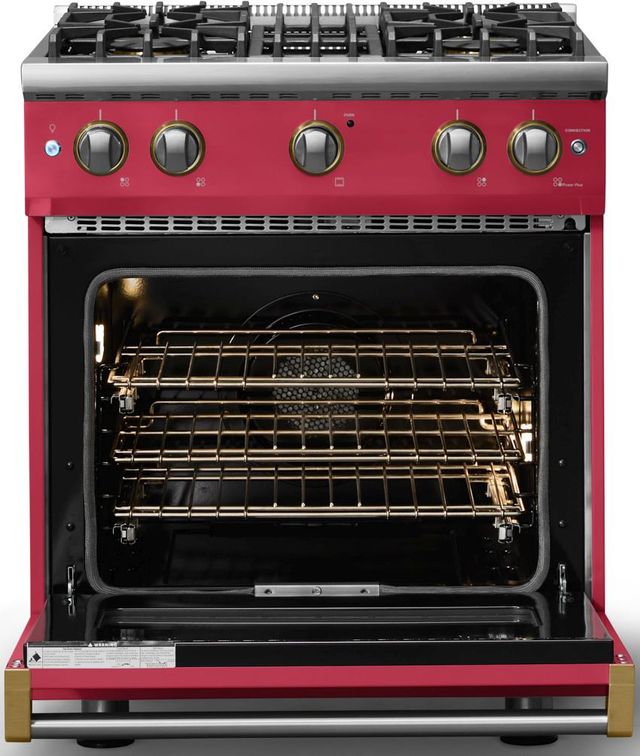 Viking® 5 Series 30" Valentine Pro Style Gas (LP) Range with Brushed Brass Trim-1