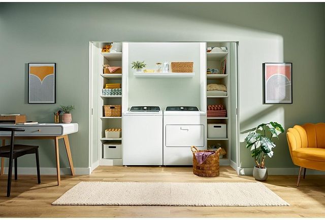 Whirlpool® White Top Load Washer & Gas Dryer Laundry Pair-1