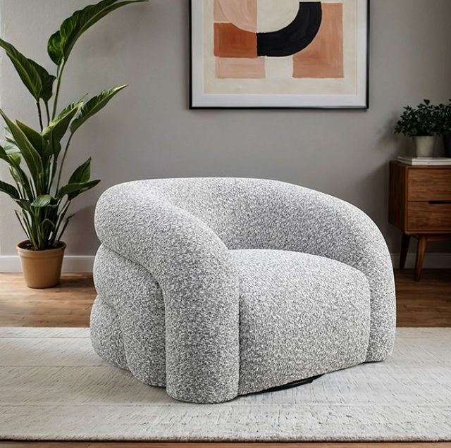 Furniture of America® Freja Gray Swivel Chair-1