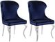 Coaster® Cheyanne 2-Piece Ink Blue/Polished Chrome Upholstered Dining Side Chair Set-4