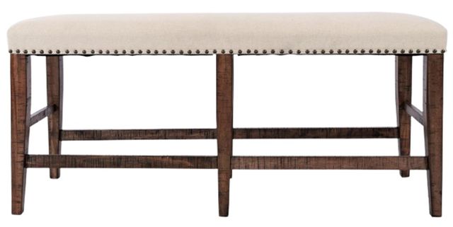 Jofran Inc. Fairview Beige/Oak Backless Counter Bench-2