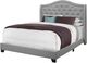 Monarch Specialties Inc. Grey Linen with Chrome Trim Queen Bed-2