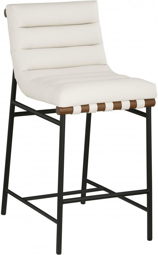 Meridian Furniture Burke Matte Black/Cream Counter Stool-0