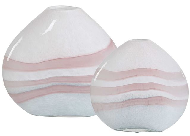 Uttermost® Blush 2-Piece White Swirl Vase Set-0