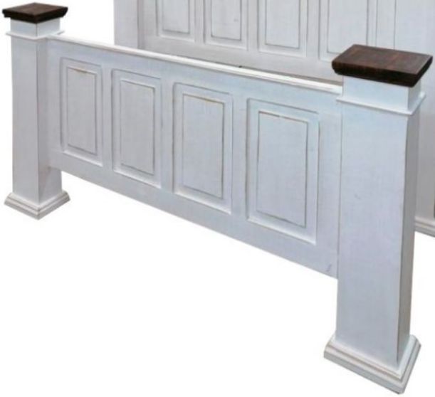 Million Dollar Rustic Ana Weathered White Queen Bed-1