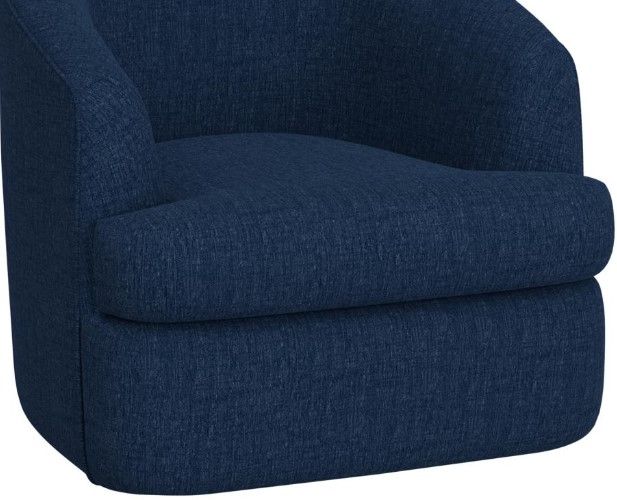 International Furniture Direct Tumbi Navy Blue Swivel Accent Chair-1