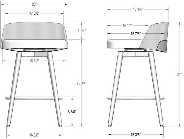 Amisco Customizable Frank Counter Stool-2