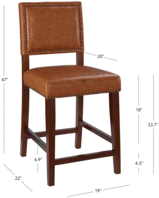 Linon Brook Caramel Counter Stool-2