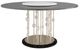 Caracole® Orbit Smoked Gray Glass Top Dining Table with Piano Black/Whisper of Gold Base-1
