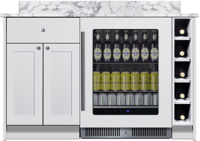 Summit® TurnKey Mesa 54" White Dry Bar with 4.7 Cu. Ft. Built-In Beverage Center-0