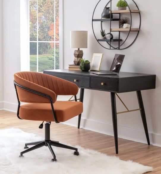 Linon Portland Caramel Office Chair-1