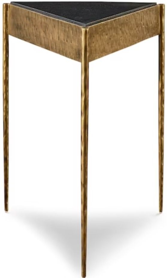 Bassett® Furniture Tyro Black/Brass Triangle Table-1
