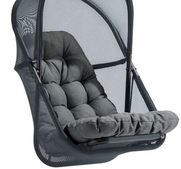 Furniture of America® Breeze Dark Gray Fabric/Metal Outdoor Swing Chair-2