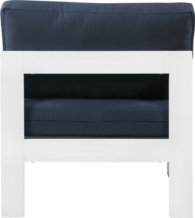 Meridian Furniture Nizuc Navy Waterproof Fabric Outdoor Patio Aluminum Armless Chair-1