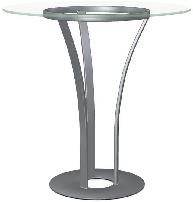 Amisco Customizable Dalia Clear Glass Bar Table with Metal Turnip Base-0